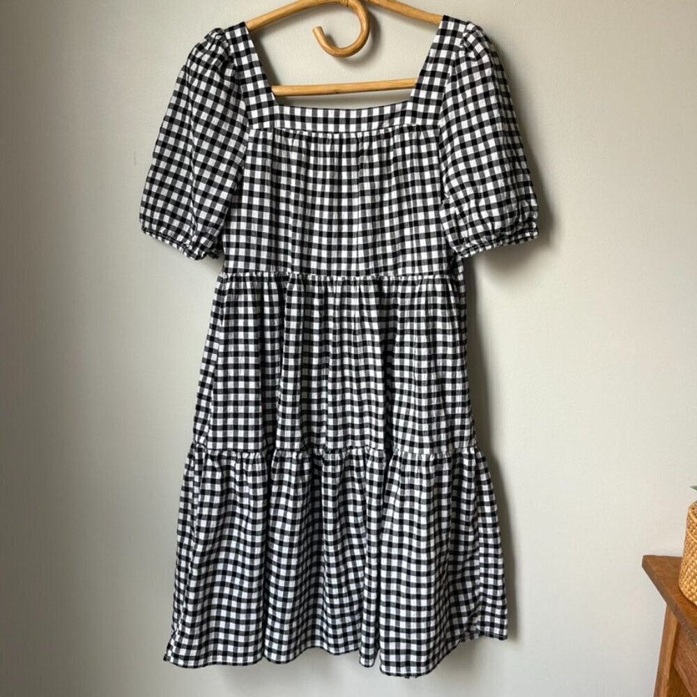 Beachlunchlounge Collection Checkered Black & White Mini Dress Women's Small - Picture 2 of 4